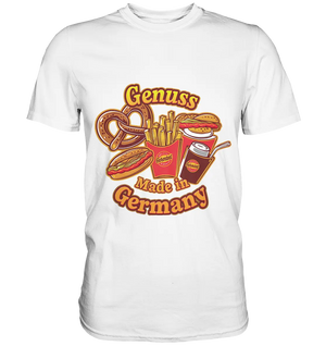 Genuss Made in Germany – Imbissliebe im Cartoon-Stil - Premium Shirt Bright Lights Arts