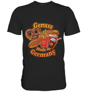 Genuss Made in Germany – Imbissliebe im Cartoon-Stil - Premium Shirt Bright Lights Arts