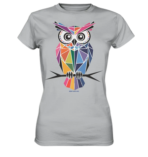 Geometrische Eule im Dreiecksstil - Ladies Premium Shirt Bright Lights Arts