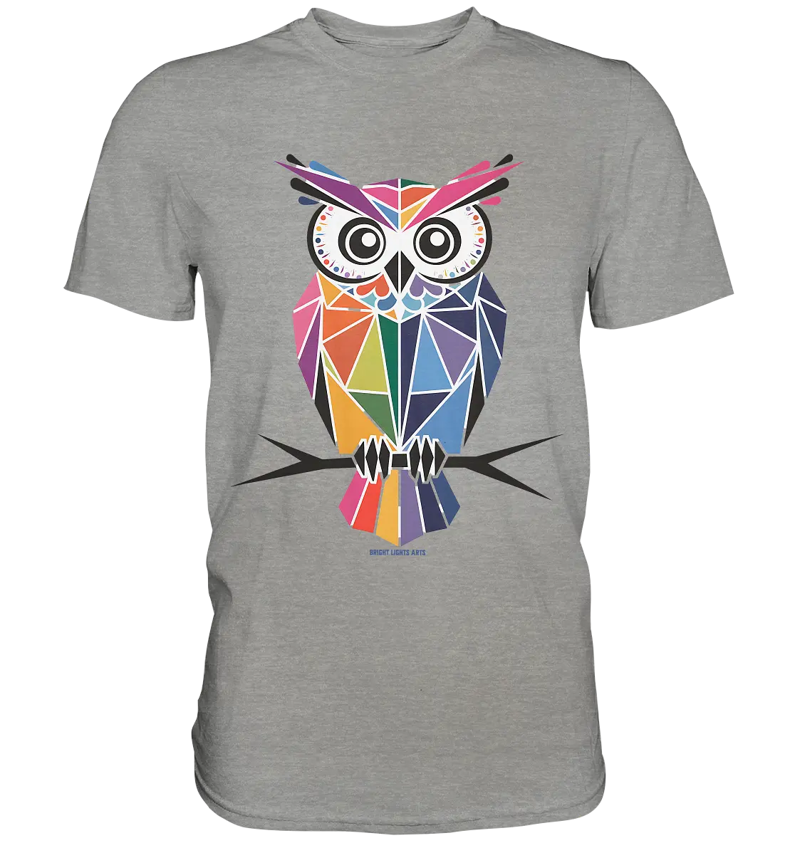 Geometrische Eule im Dreiecksstil - Premium Shirt Bright Lights Arts