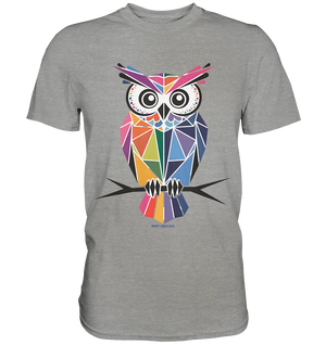 Geometrische Eule im Dreiecksstil - Premium Shirt Bright Lights Arts