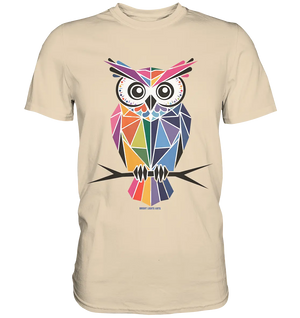 Geometrische Eule im Dreiecksstil - Premium Shirt Bright Lights Arts