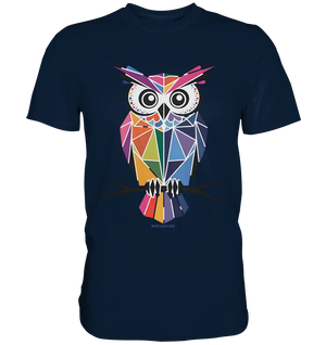 Geometrische Eule im Dreiecksstil - Premium Shirt Bright Lights Arts