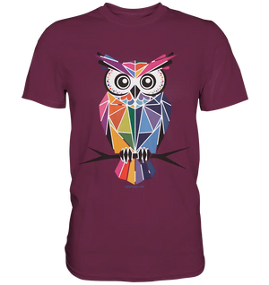 Geometrische Eule im Dreiecksstil - Premium Shirt Bright Lights Arts