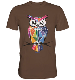 Geometrische Eule im Dreiecksstil - Premium Shirt Bright Lights Arts