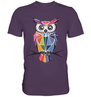 Geometrische Eule im Dreiecksstil - Premium Shirt Bright Lights Arts