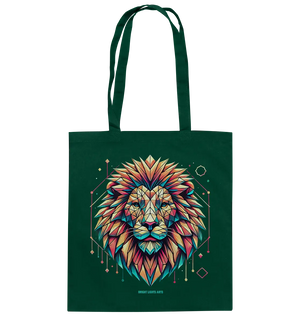 Geometrischer Löwenkopf in lebendigen Farben - Baumwolltasche Bright Lights Arts