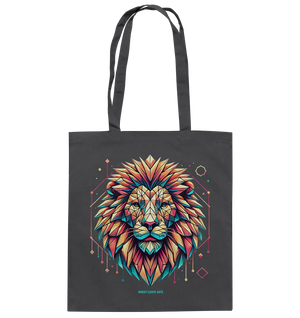 Geometrischer Löwenkopf in lebendigen Farben - Baumwolltasche Bright Lights Arts