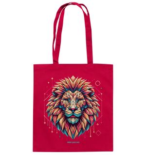Geometrischer Löwenkopf in lebendigen Farben - Baumwolltasche Bright Lights Arts