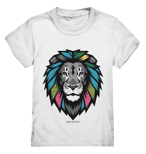 Geometrischer Löwenkopf in lebendigen Farben Kunstvolles Design - Kids Premium Shirt Bright Lights Arts