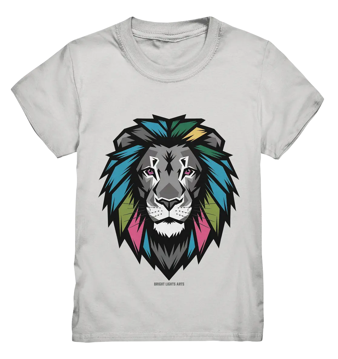 Geometrischer Löwenkopf in lebendigen Farben Kunstvolles Design - Kids Premium Shirt Bright Lights Arts