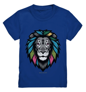 Geometrischer Löwenkopf in lebendigen Farben Kunstvolles Design - Kids Premium Shirt Bright Lights Arts