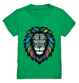 Geometrischer Löwenkopf in lebendigen Farben Kunstvolles Design - Kids Premium Shirt Bright Lights Arts