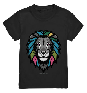 Geometrischer Löwenkopf in lebendigen Farben Kunstvolles Design - Kids Premium Shirt Bright Lights Arts