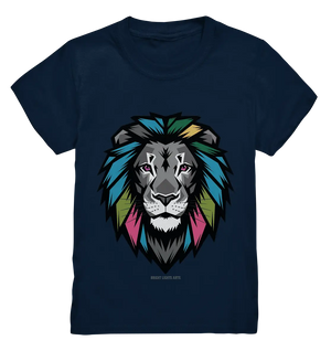 Geometrischer Löwenkopf in lebendigen Farben Kunstvolles Design - Kids Premium Shirt Bright Lights Arts