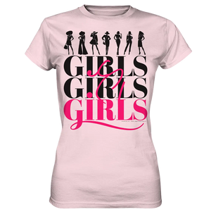 Girls - Silhouetten Design mit modernem Schriftzug - Ladies Premium Shirt Bright Lights Arts