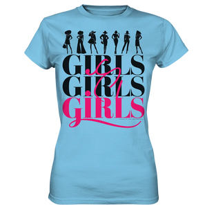 Girls - Silhouetten Design mit modernem Schriftzug - Ladies Premium Shirt Bright Lights Arts
