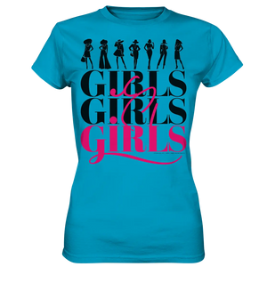Girls - Silhouetten Design mit modernem Schriftzug - Ladies Premium Shirt Bright Lights Arts