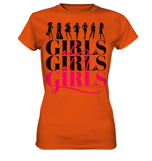 Girls - Silhouetten Design mit modernem Schriftzug - Ladies Premium Shirt Bright Lights Arts