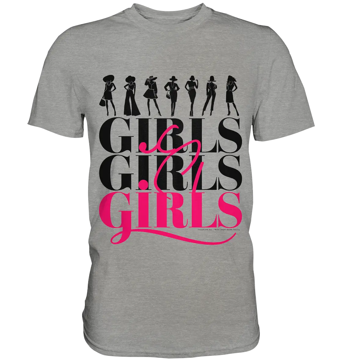 Girls - Silhouetten Design mit modernem Schriftzug - Premium Shirt Bright Lights Arts