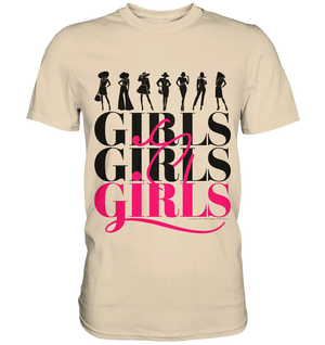 Girls - Silhouetten Design mit modernem Schriftzug - Premium Shirt Bright Lights Arts