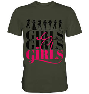Girls - Silhouetten Design mit modernem Schriftzug - Premium Shirt Bright Lights Arts