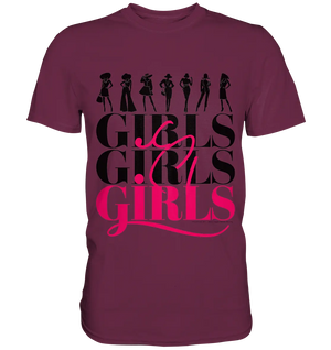 Girls - Silhouetten Design mit modernem Schriftzug - Premium Shirt Bright Lights Arts