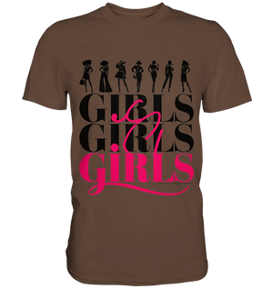 Girls - Silhouetten Design mit modernem Schriftzug - Premium Shirt Bright Lights Arts