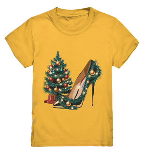 Goldener High Heel mit Weihnachtsbaum-Dekoration - Kids Premium Shirt Bright Lights Arts