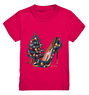 Goldener High Heel mit Weihnachtsbaum-Dekoration - Kids Premium Shirt Bright Lights Arts