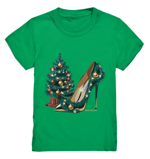 Goldener High Heel mit Weihnachtsbaum-Dekoration - Kids Premium Shirt Bright Lights Arts