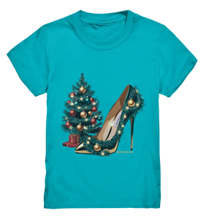 Goldener High Heel mit Weihnachtsbaum-Dekoration - Kids Premium Shirt Bright Lights Arts