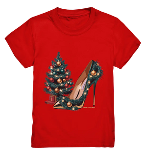 Goldener High Heel mit Weihnachtsbaum-Dekoration - Kids Premium Shirt Bright Lights Arts