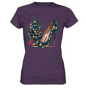 Goldener High Heel mit Weihnachtsbaum-Dekoration - Ladies Premium Shirt Bright Lights Arts
