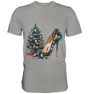 Goldener High Heel mit Weihnachtsbaum-Dekoration - Premium Shirt Bright Lights Arts