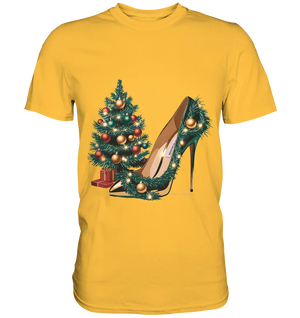 Goldener High Heel mit Weihnachtsbaum-Dekoration - Premium Shirt Bright Lights Arts