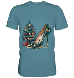 Goldener High Heel mit Weihnachtsbaum-Dekoration - Premium Shirt Bright Lights Arts