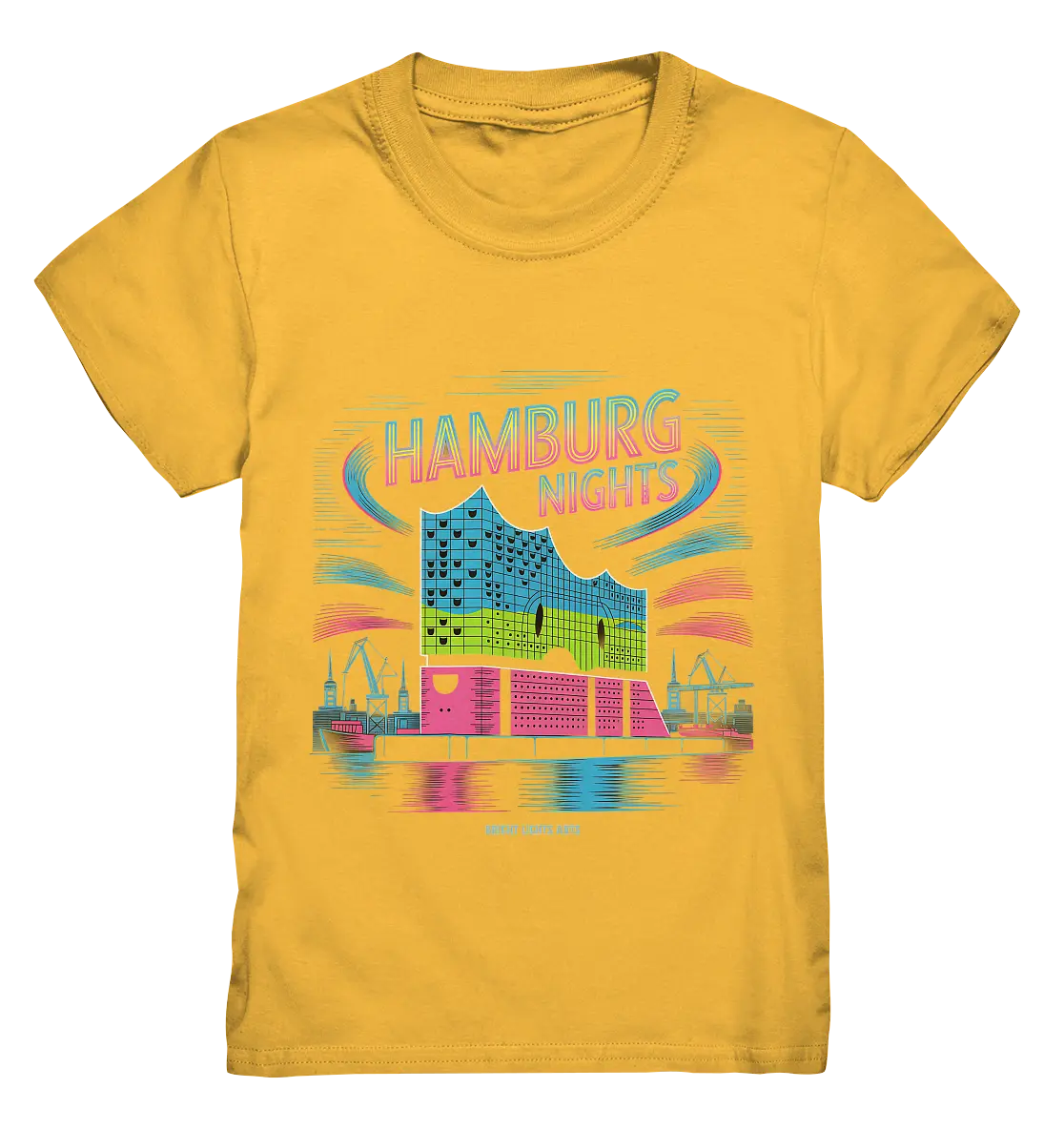 Hamburg Nights Neon City Vibes - Kids Premium Shirt Bright Lights Arts