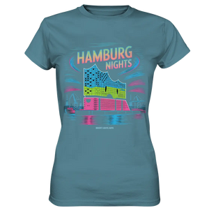 Hamburg Nights Neon City Vibes - Ladies Premium Shirt Bright Lights Arts