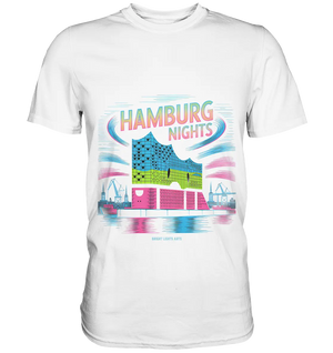 Hamburg Nights Neon City Vibes - Premium Shirt Bright Lights Arts