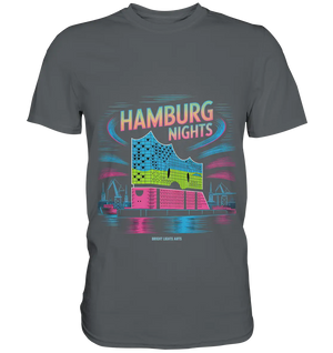 Hamburg Nights Neon City Vibes - Premium Shirt Bright Lights Arts