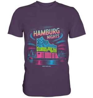 Hamburg Nights Neon City Vibes - Premium Shirt Bright Lights Arts