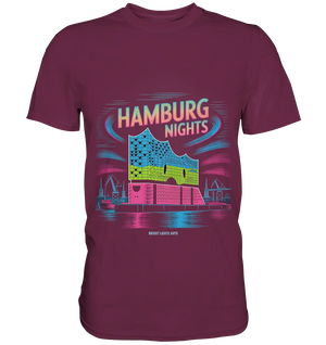 Hamburg Nights Neon City Vibes - Premium Shirt Bright Lights Arts