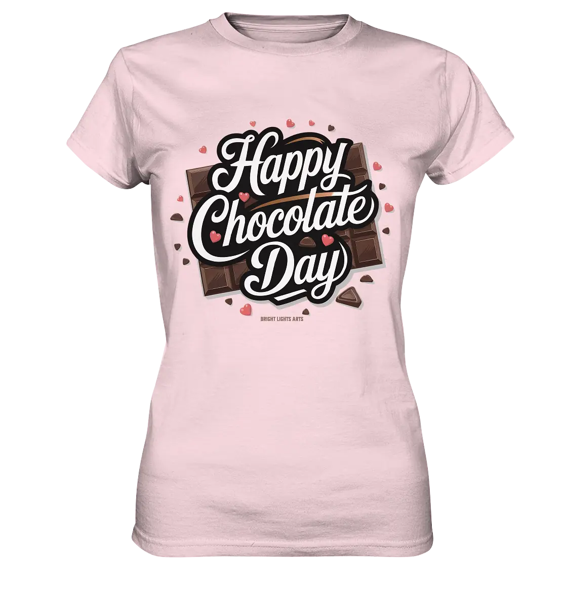 Happy Chocolate Day Festliches Design mit Schokoladenherzen und tafeln - Ladies Premium Shirt Bright Lights Arts