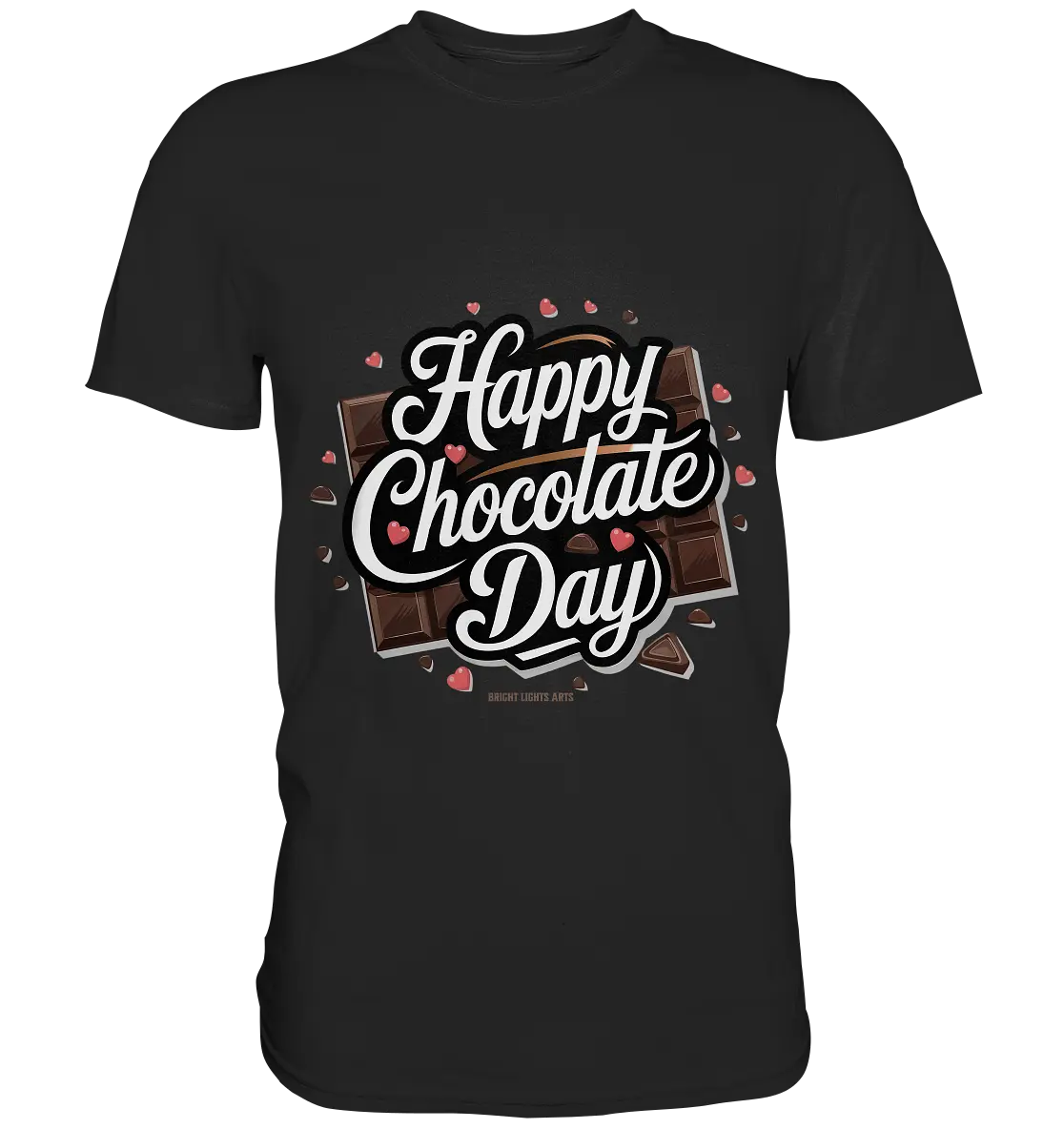 Happy Chocolate Day Festliches Design mit Schokoladenherzen und tafeln - Premium Shirt Bright Lights Arts