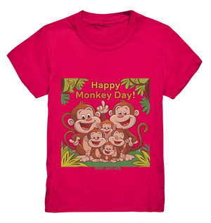 Happy Monkey Day – Fröhliche Affenfamilie - Kids Premium Shirt Bright Lights Arts