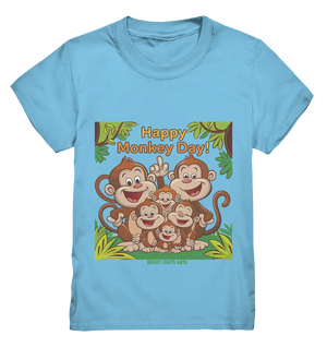 Happy Monkey Day – Fröhliche Affenfamilie - Kids Premium Shirt Bright Lights Arts