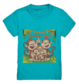 Happy Monkey Day – Fröhliche Affenfamilie - Kids Premium Shirt Bright Lights Arts