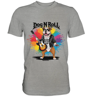 Heavy Metal Bulldogge – Rockig und cool! - Premium Shirt Bright Lights Arts