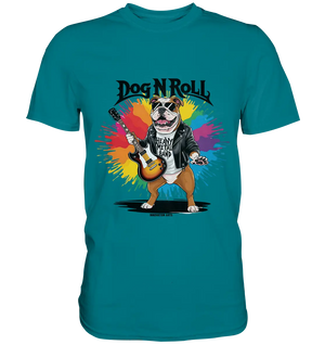 Heavy Metal Bulldogge – Rockig und cool! - Premium Shirt Bright Lights Arts